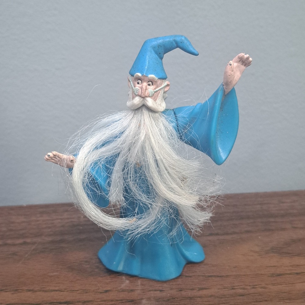 VTG Disney Sword in the Stone Merlin Wizard Action Figure Blue Toy Collectible